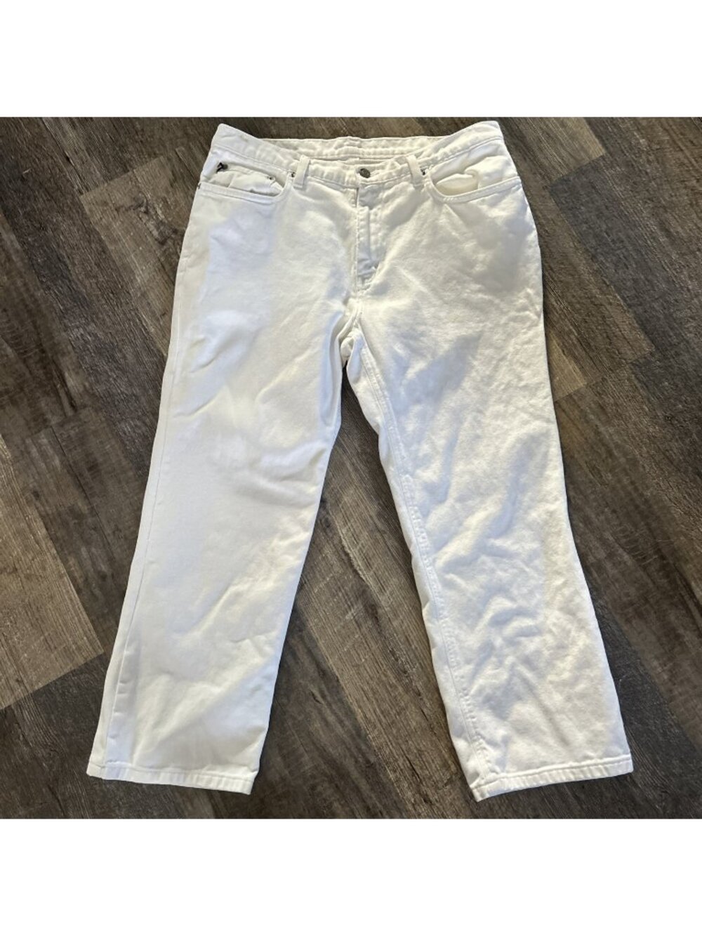 Ralph Lauren Polo Jeans Cropped Saturday Jean Womens 12 White Straight Leg Denim